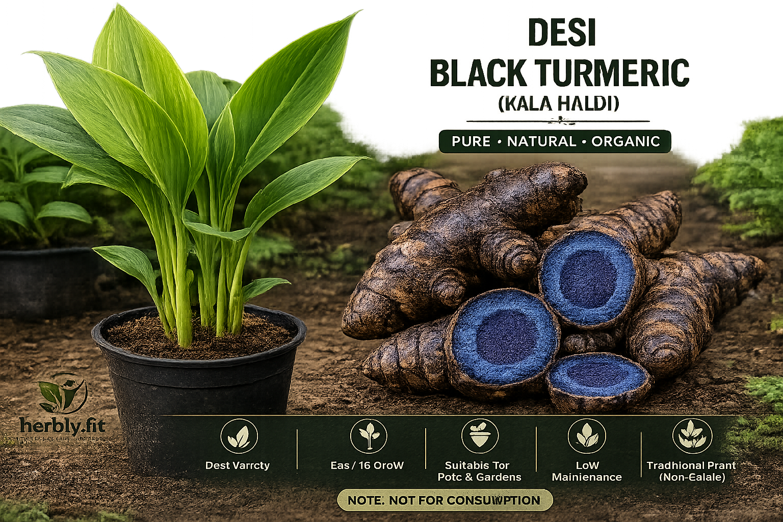 Organic Black Turmeric Plant (200GM)